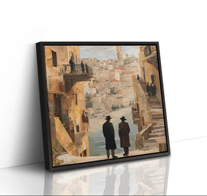 Textures of Yerushalayim - Canvas in Floating Frame