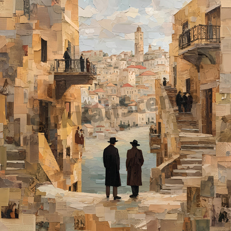 Textures of Yerushalayim - Canvas in Floating Frame
